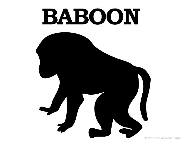 Printable Baboon Silhouette