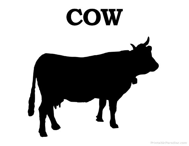 Printable Cow Silhouette - Print Free Cow Silhouette