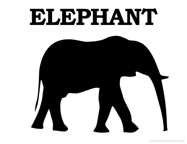 Printable Elephant Silhouette