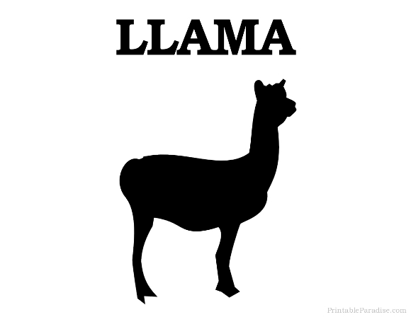 Printable Llama Silhouette