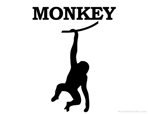 printable monkey silhouette