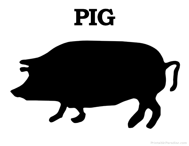 Printable Pig Silhouette