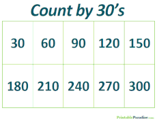Count By 30's Practice Worksheet