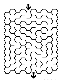 Printable Hexagon Maze - Easy