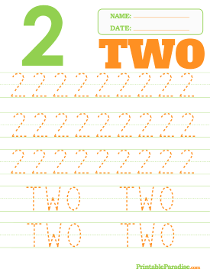 Printable Dotted Number Tracing Worksheets