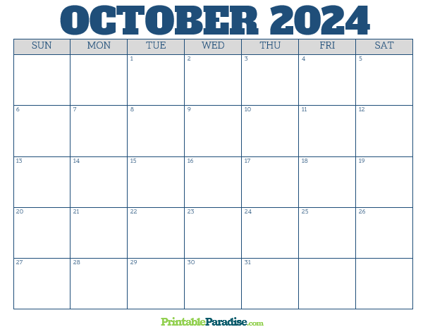 Printable October 2024 Calendar