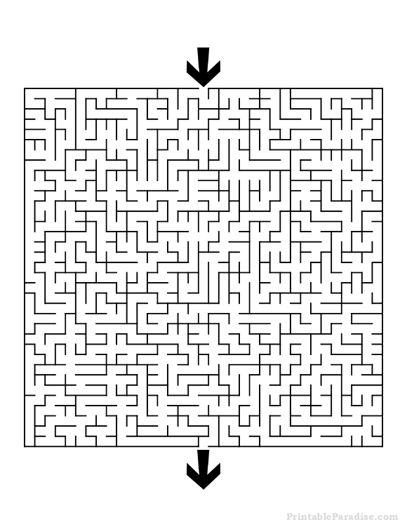 Printable Difficult Square Maze