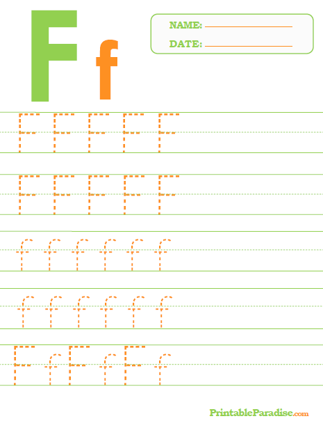 Printable Letter F Tracing Worksheet