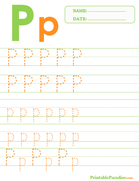 Printable Letter P Tracing Worksheet
