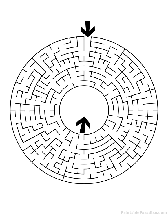 Printable Medium Round Maze
