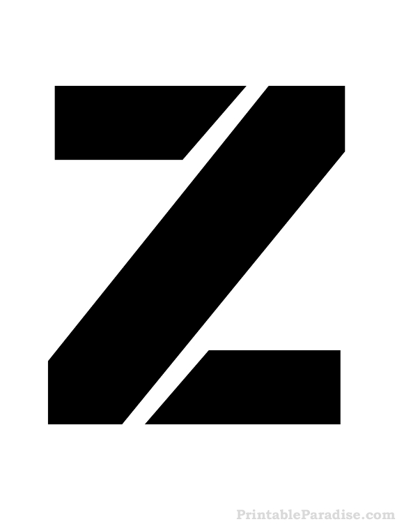 Printable Letter Z Stencil