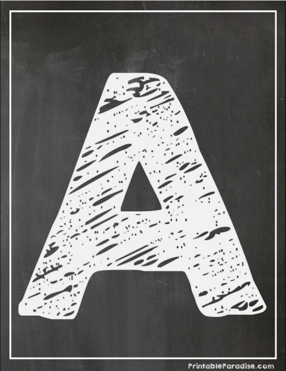 Printable Letter A Chalkboard Writing