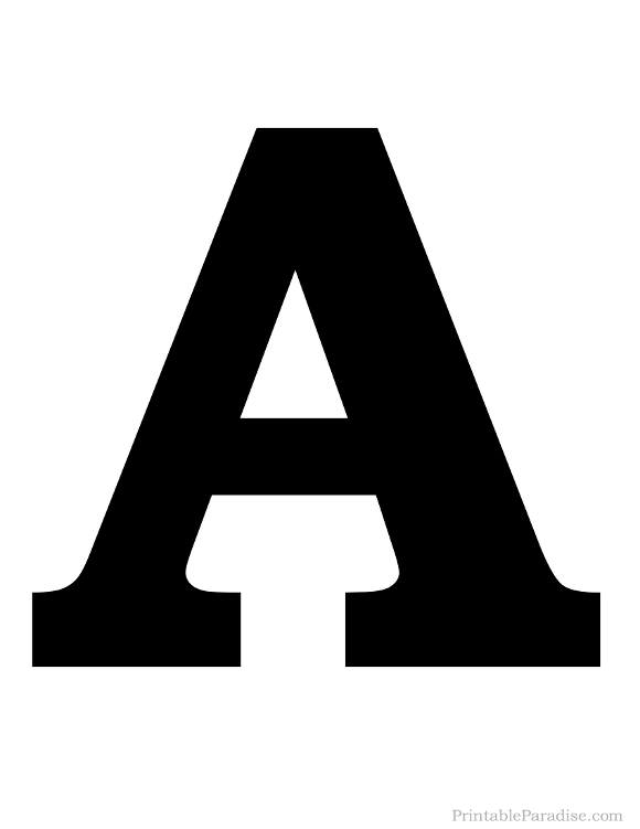 Printable Solid Black Letter A Silhouette