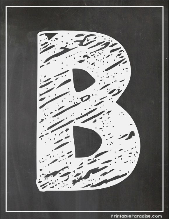 Printable Letter B Chalkboard Writing