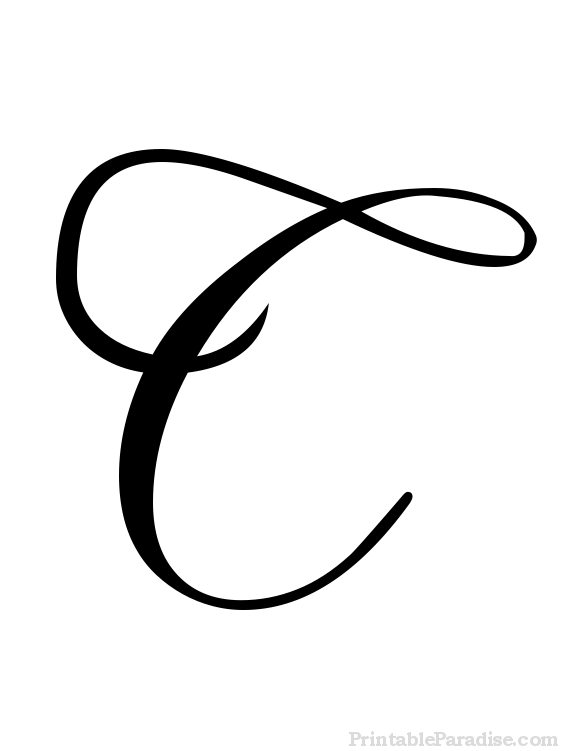 Printable Letter C in Cursive Writing