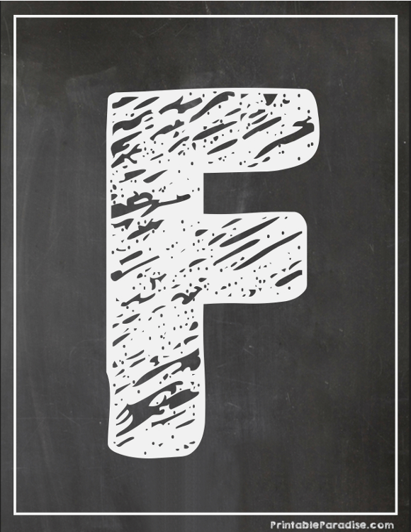Printable Letter F Chalkboard Writing
