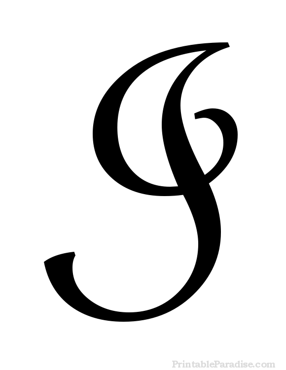 Printable Letter I in Cursive Writing