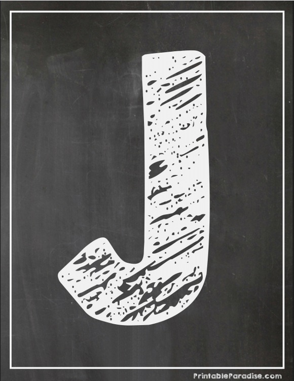 Printable Letter J Chalkboard Writing