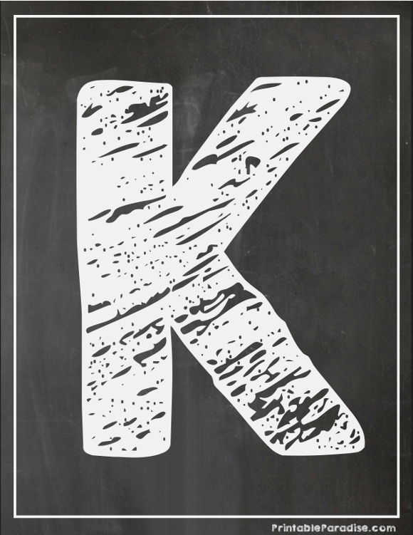 Printable Letter K Chalkboard Writing