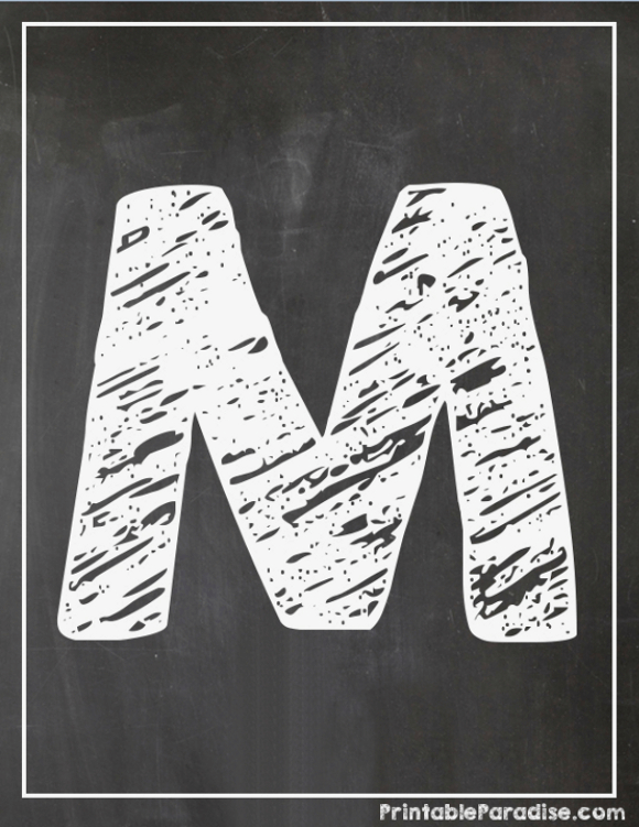 Printable Letter M Chalkboard Writing
