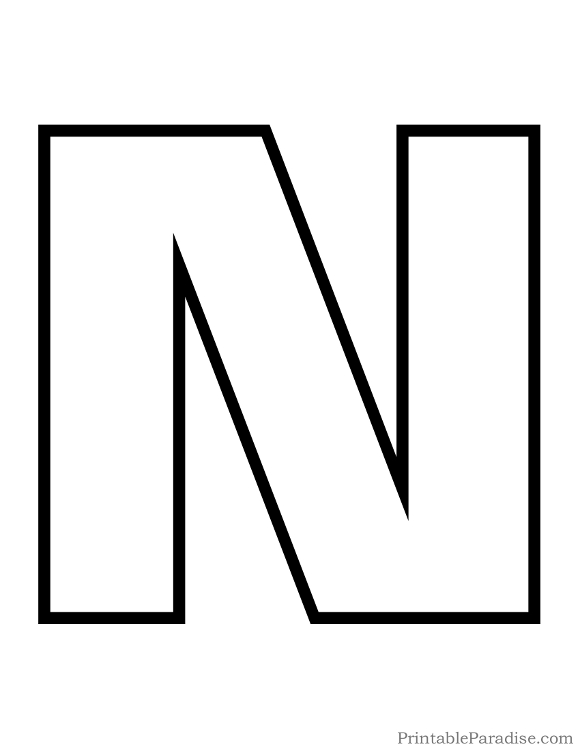 printable letter n outline