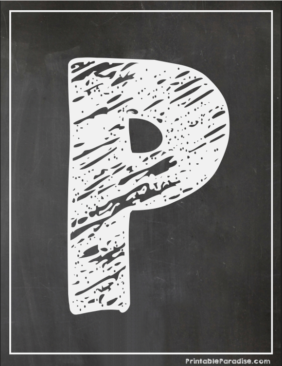 Printable Letter P Chalkboard Writing