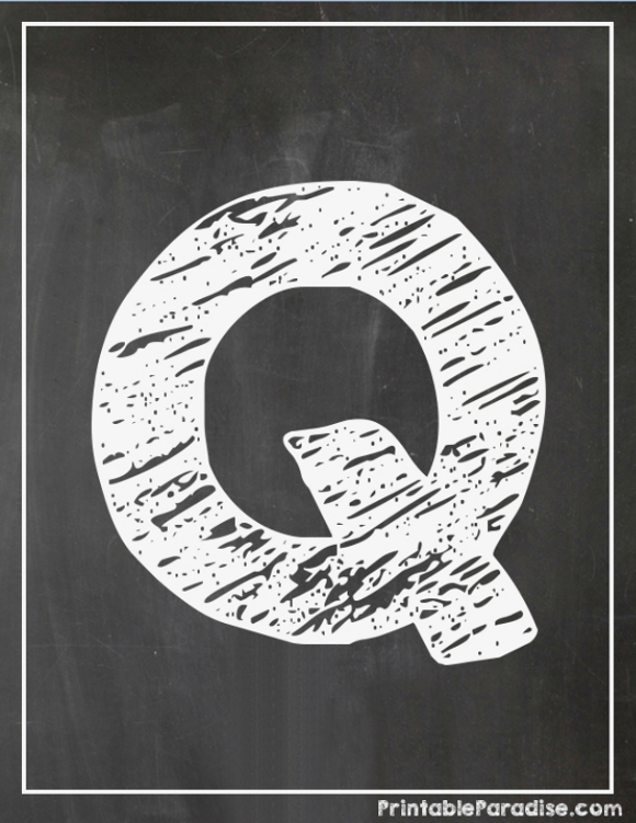 Printable Letter Q Chalkboard Writing
