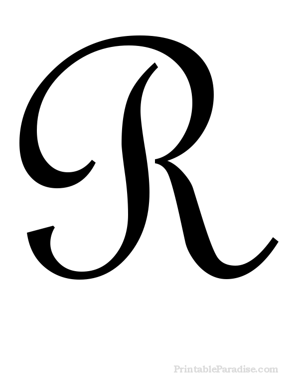 Printable Letter R in Cursive Writing