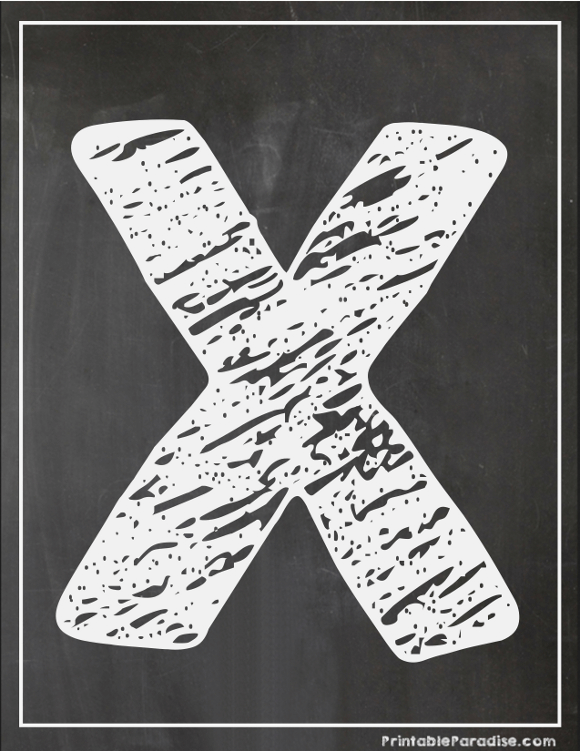 Printable Letter X Chalkboard Writing