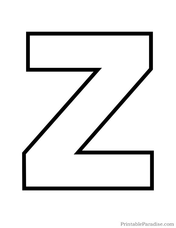 printable letter z outline