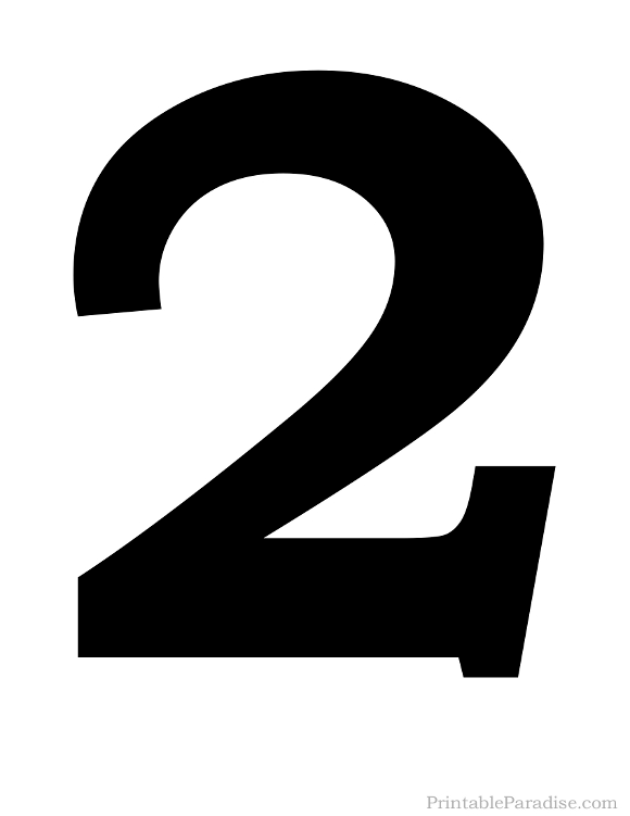 printable number 2 silhouette