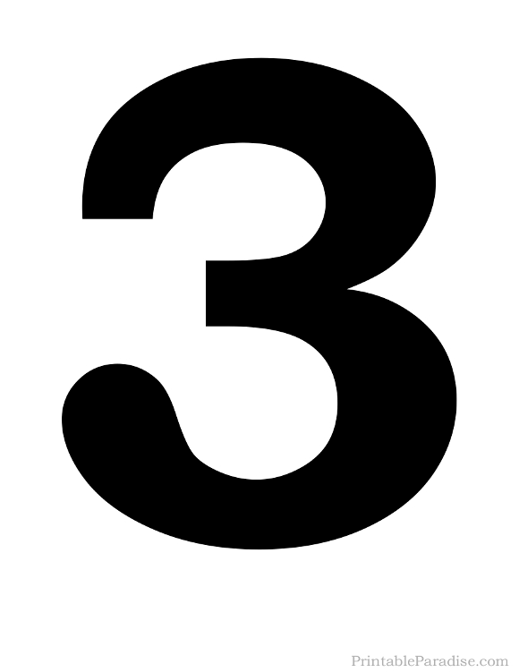 printable number 3 silhouette