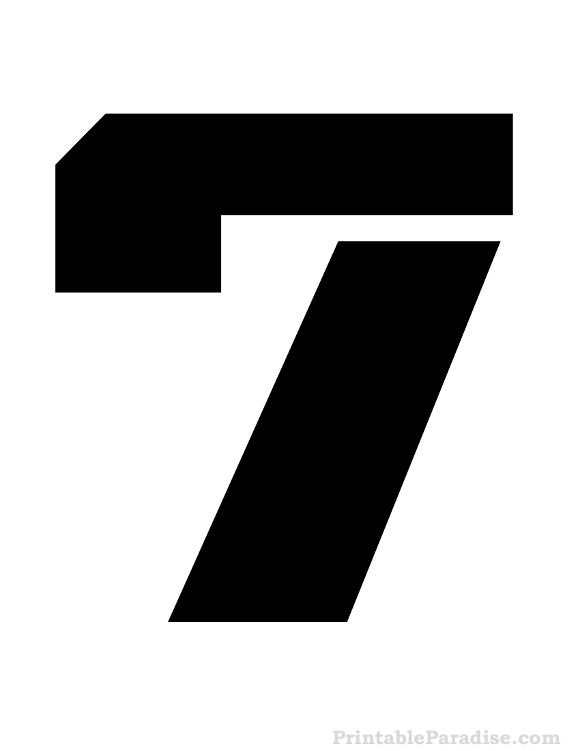 Printable Stencils for the Number 7