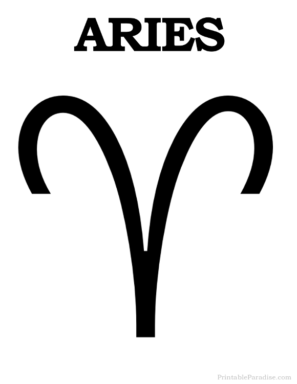 printable aries zodiac sign