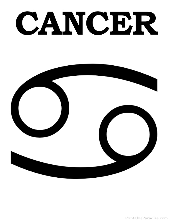 Printable Cancer Zodiac Symbol