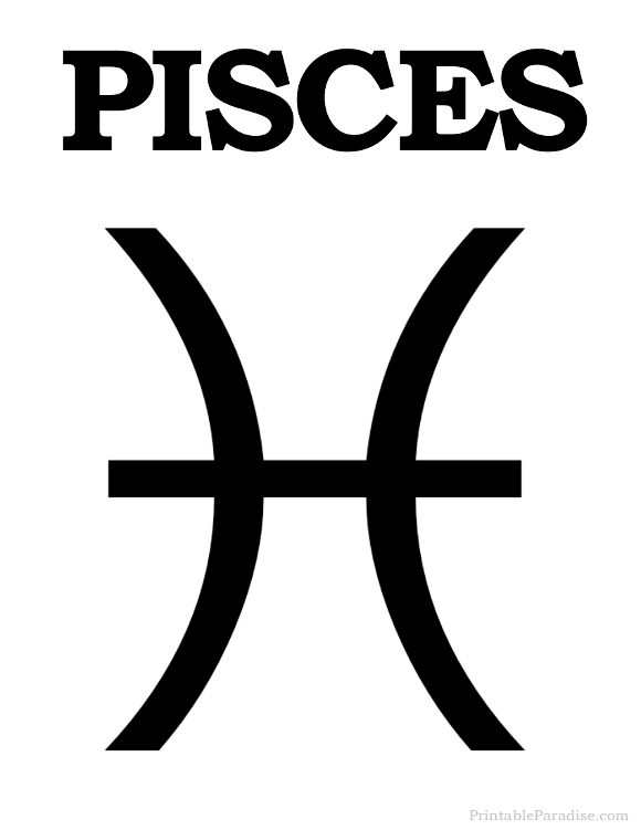 printable pisces zodiac sign