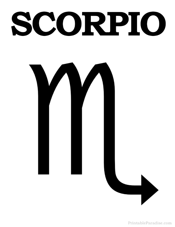 Printable Scorpio Zodiac Sign Print Scorpio Symbol