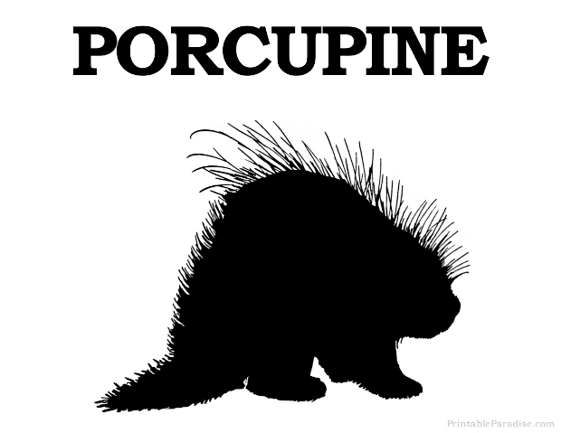 Printable Porcupine Silhouette