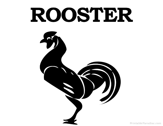 Printable Rooster Silhouette