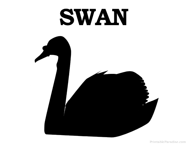 Printable Swan Silhouette