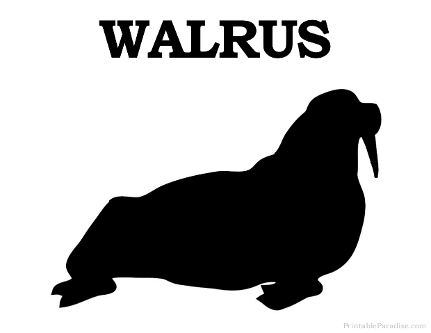Printable Walrus Silhouette
