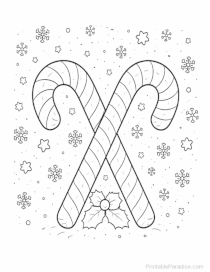 Candy Cane Coloring Page