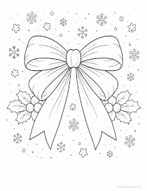 Christmas Bow Coloring Page