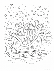 Christmas Sleigh Coloring Page