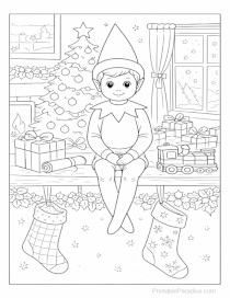 Elf on the Shelf Coloring Page