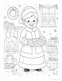 Mrs Claus Coloring Page
