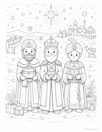 Three Wise Men Coloring Page