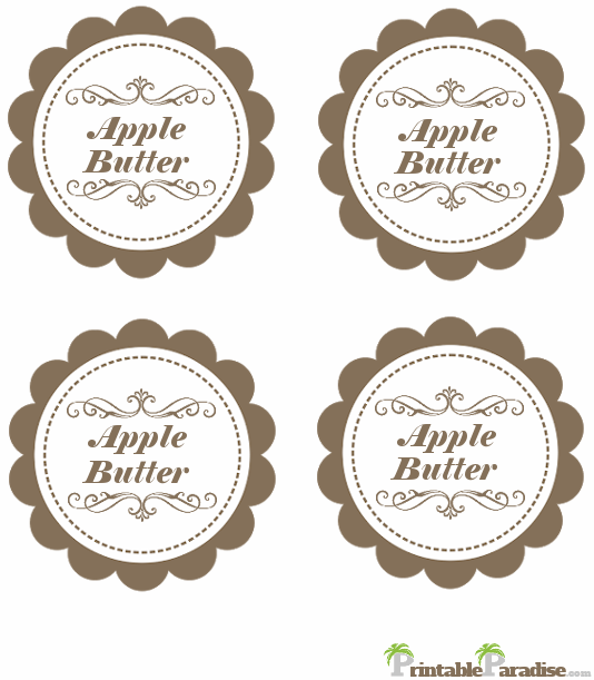 Printable Apple Butter Jar Canning Labels