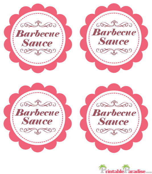 Printable Barbecue Sauce Jar Canning Labels