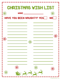Printable Christmas Wish List